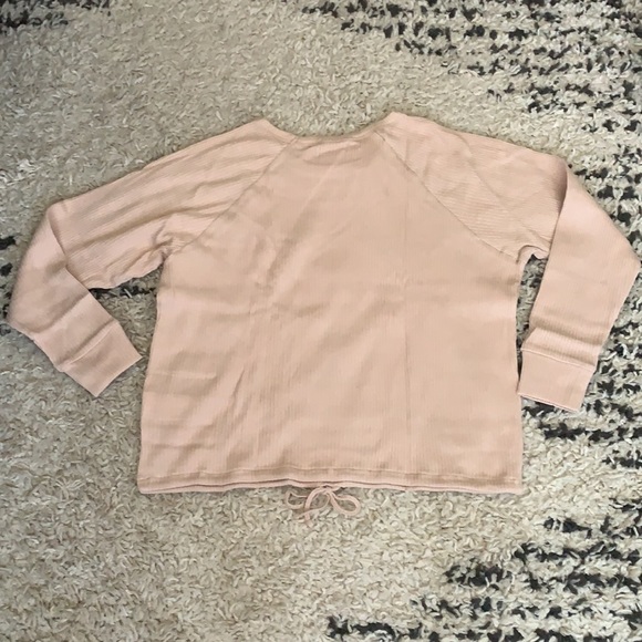 NWT- Madewell Pink Ribbed Knit Drawstring Pajama Top - Picture 8 of 8